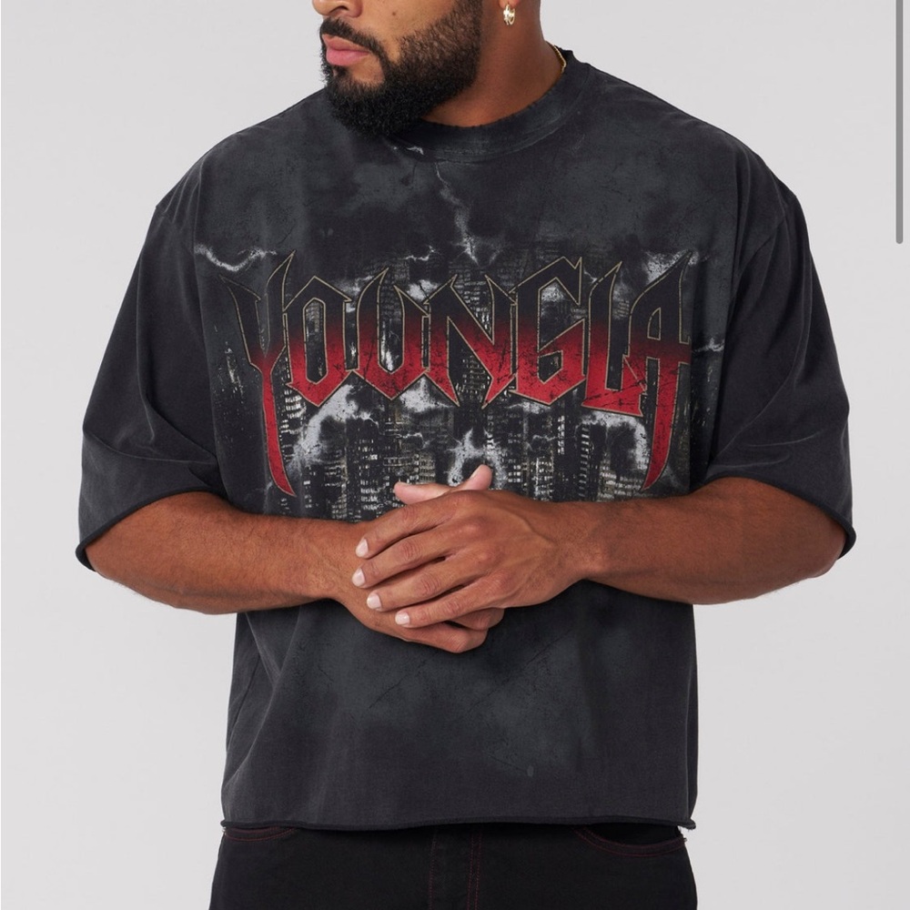 YoungLA Men's Black Graphic T-Shirt